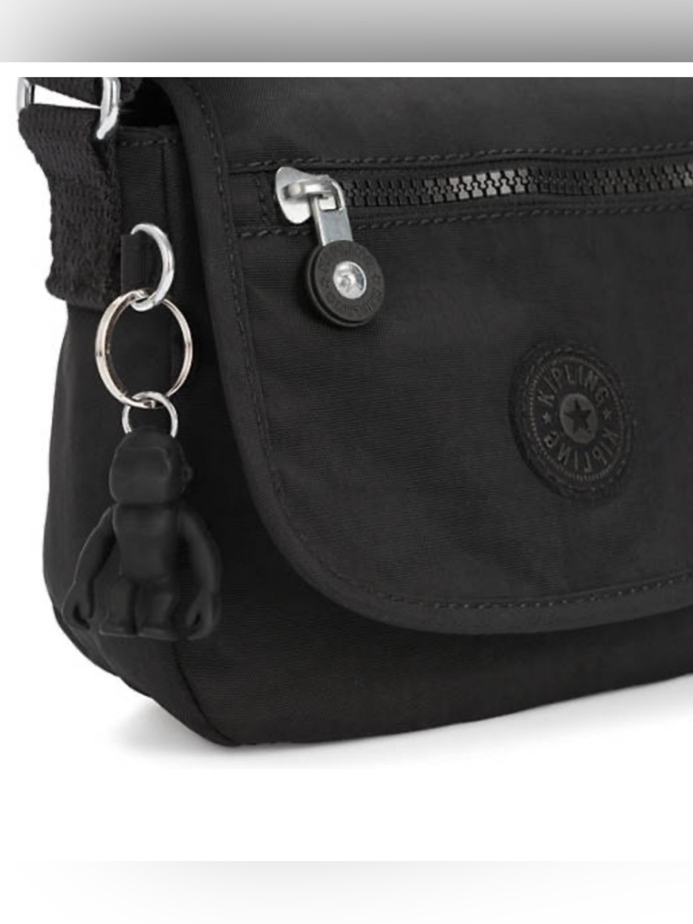 Kipling Sabian Crossbody mini bag w/ monkey keychain Black AC8280 New in package - Picture 3 of 9